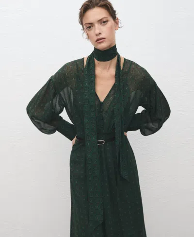 MANGO WOMEN'S FOULARD PRINTED DRESS