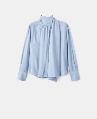 Mango Women's Foulard Textured Blouse In Blue
