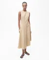 Mango Asymmetric Midi Dress In Neutral