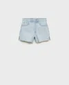 Mango Women's Frayed Hem Denim Shorts In Blue