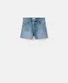 Mango Cutoff Denim Shorts In Blue