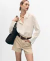 Mango Women's Frayed Hem Denim Shorts In Neutral