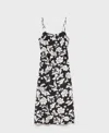 Mango Frill Print Belted Cotton Sundress In Black