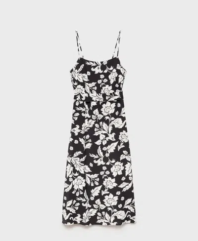 Mango Women's Frill Cotton Dress In Black