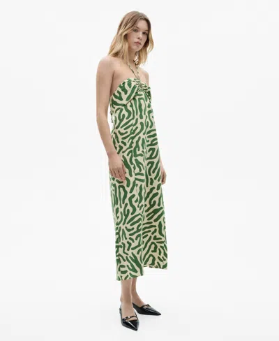 MANGO WOMEN'S FRILL COTTON DRESS