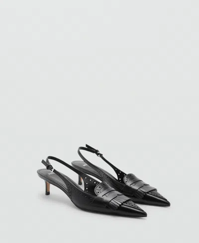Mango Women's Fringe-heel Shoes In Black