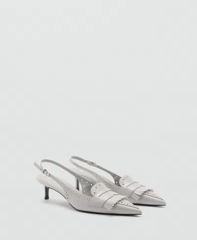 Mango Women's Fringe-heel Shoes In Gray