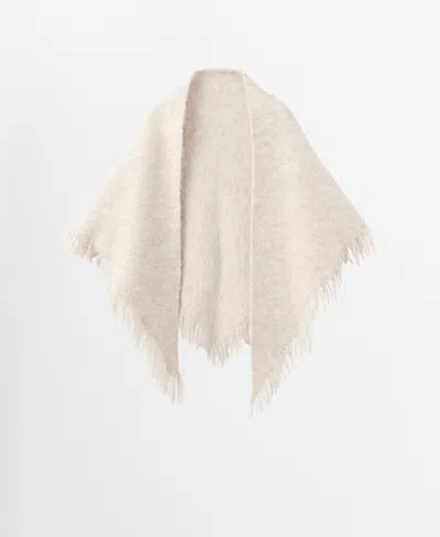 Mango Châle Finitions Franges Sable - Femme - Taille Unique -  In Neutral