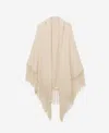 Mango Women's Fringed Ends Knitted Shawl In Sand