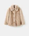 Mango Women's Fur-effect Buttons Coat In Sand