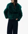 Mango Coat With Fur-effect Lapels Blue In Blue