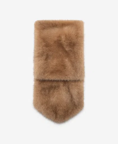 Mango Women's Fur-effect Scarf In Brown