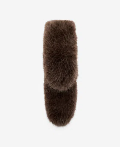 Mango Women's Fur-effect Scarf In Chocolate