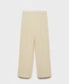 Mango Garment Washed Cotton Pants In Neutral