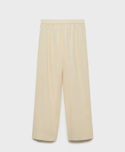 Mango Women's Garment Washed Cotton Pajama Pants
