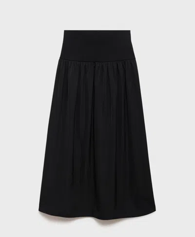 Mango Gathered A-line Skirt In Black