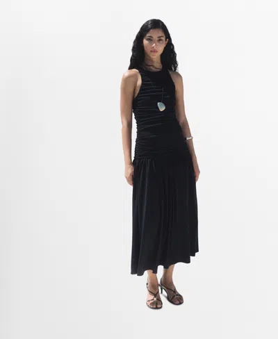 MANGO WOMEN'S GATHERED MIDI-DRESS