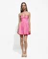 Mango Cotton Dress With Gathered Neckline Pink In Pink