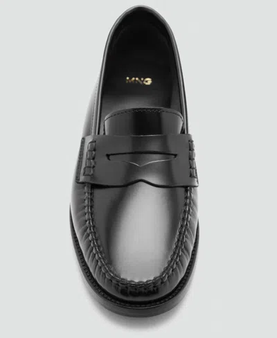 Mango Women's Gathered Penny Loafers In Black