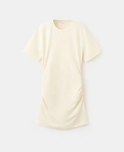Mango Women's Gathered Sides Cotton Dress In Gray