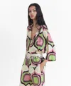 Mango Women's Geometric Print Blouse In Multi
