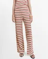 Mango Knitted Trousers With Geometric Print Red