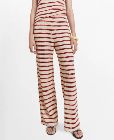Mango Women's Geometric Print Knitted Pants