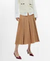 Mango Godet Midi Skirt In Medium Brown