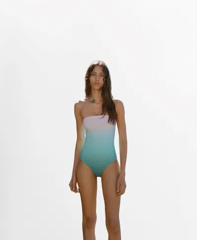 Mango Women's Gradient Effect Strapless Swimsuit