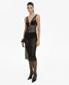 Mango Guipure Slip Dress Black In Black