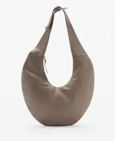 Mango Women's Half-moon Leather Bag