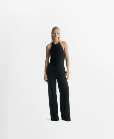 Mango Women's Halter Neck Jumpsuit In Black