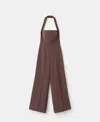 Mango Wide Leg Halter Jumpsuit In Brown