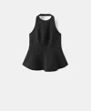Mango Peplum Halter Top In Black