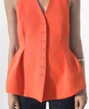 Mango Women's Halter-neck Peplum Vest In Red