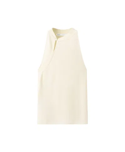 Mango Women's Halter-neck Knitted Top In Neutral