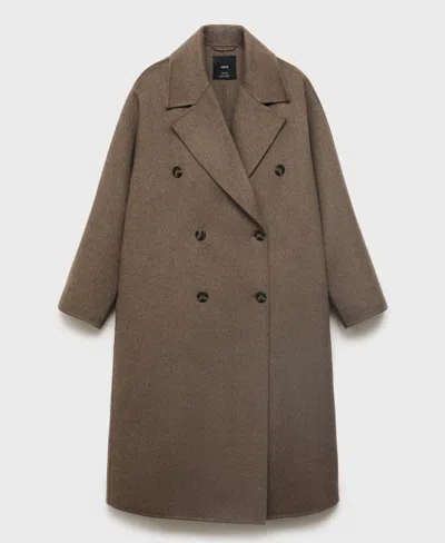 MANGO WOMEN'S HANDMADE OVERSIZED WOOL COAT