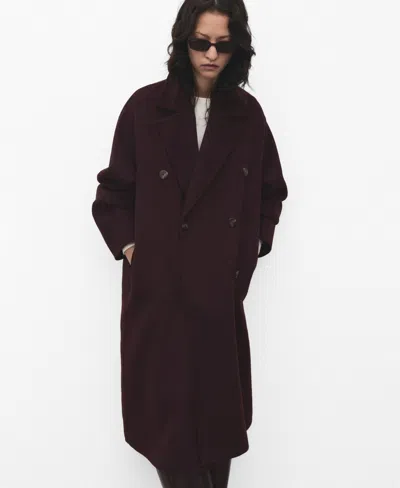 MANGO WOMEN'S HANDMADE OVERSIZED WOOL COAT