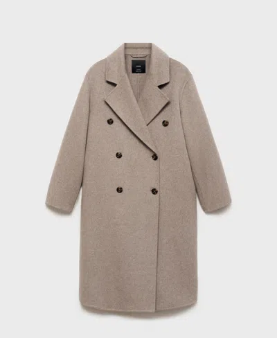 Mango Women's Handmade Oversized Wool Coat In Medium Brown