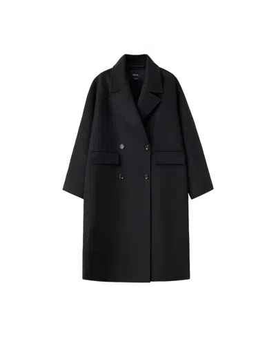 Mango Women's Handmade Wool-blend Double-breasted Coat In Black