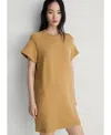 Mango Heather Fleece Cotton Nightgown Ochre In Orange