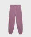 Mango Stretch Cotton Fleece Joggers In Purple