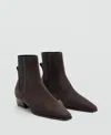 Mango Women's Heel Suede Ankle Boots In Brown