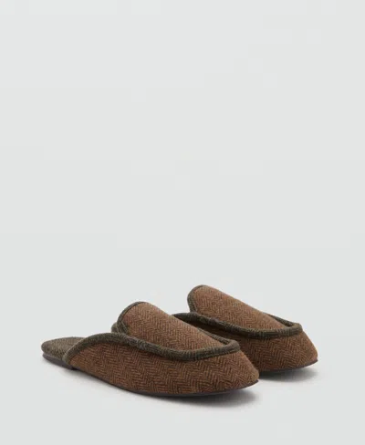 MANGO WOMEN'S HERRINGBONE WEAVE SLIPPERS