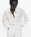 Mango Relaxed Fit Button-up Shirt In White