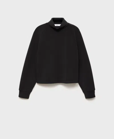 Mango Women's High Collar Sweatshirt In Black