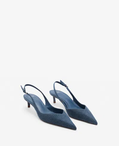 Mango Women's High-heeled Denim Shoes In Blue
