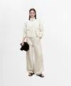 Mango Cotton Button-up Jacket In Off White
