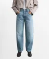 Mango High Waist Balloon Jeans In Blue