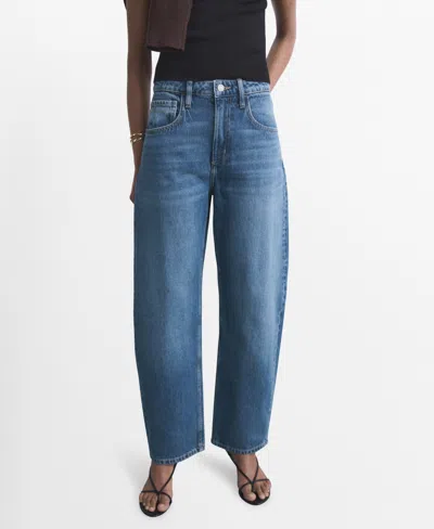 Mango Women's High-rise Balloon Jeans In Blue